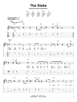 page one of The Stake (Easy Guitar Tab)