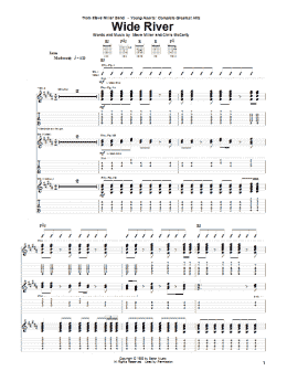 page one of Wide River (Guitar Tab)