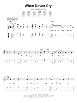 page one of When Doves Cry (Easy Guitar Tab)