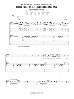page one of Shu Ba Da Du Ma Ma Ma Ma (Guitar Tab)