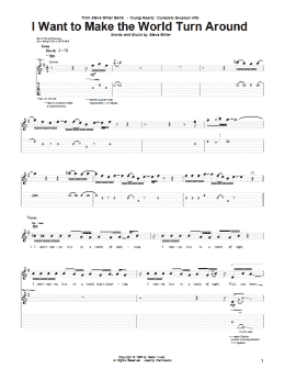 page one of I Want To Make The World Turn Around (Guitar Tab)