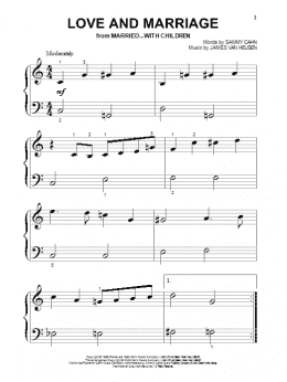 page one of Love And Marriage (Beginning Piano Solo)