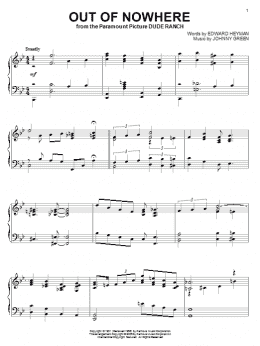 page one of Out Of Nowhere (Piano Solo)