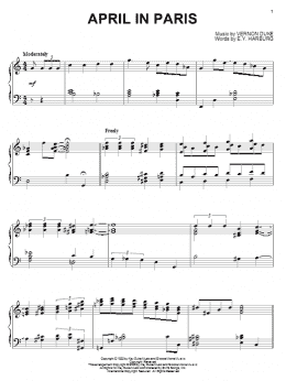 page one of April In Paris (Piano Solo)