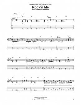 page one of Rock'n Me (Guitar Tab)