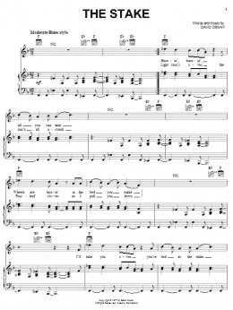 page one of The Stake (Piano, Vocal & Guitar Chords (Right-Hand Melody))