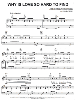 page one of Why Is Love So Hard To Find (Piano, Vocal & Guitar Chords (Right-Hand Melody))
