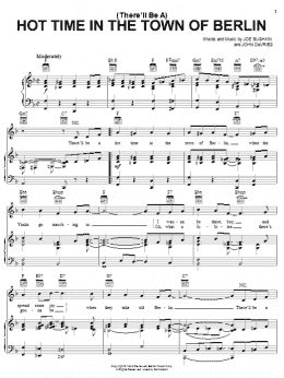 page one of (There'll Be A) Hot Time In The Town Of Berlin (Piano, Vocal & Guitar Chords (Right-Hand Melody))