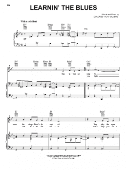 page one of Learnin' The Blues (Piano, Vocal & Guitar Chords (Right-Hand Melody))