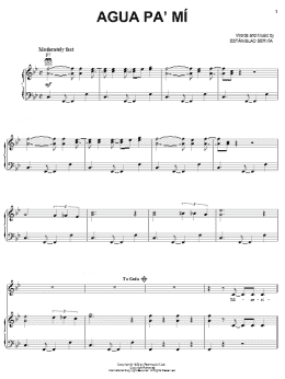 page one of Agua Pa' Mi (Piano, Vocal & Guitar Chords (Right-Hand Melody))