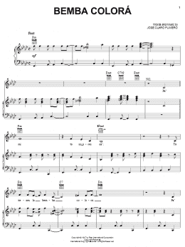 page one of Bemba Colora (Piano, Vocal & Guitar Chords (Right-Hand Melody))