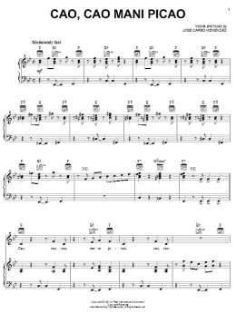page one of Cao, Cao Mani Picao (Piano, Vocal & Guitar Chords (Right-Hand Melody))