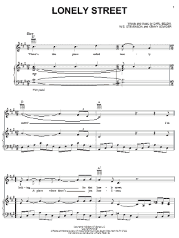 page one of Lonely Street (Piano, Vocal & Guitar Chords (Right-Hand Melody))