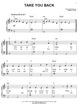 page one of Take You Back (Easy Piano)