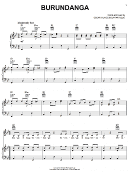 page one of Burundanga (Piano, Vocal & Guitar Chords (Right-Hand Melody))