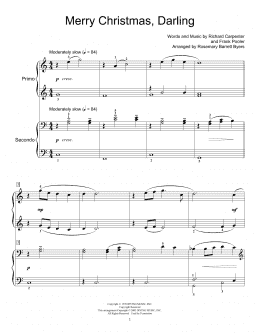 page one of Merry Christmas, Darling (Piano Duet)