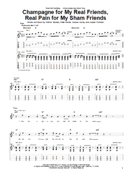 page one of Champagne For My Real Friends, Real Pain For My Sham Friends (Guitar Tab)