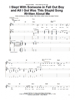 page one of I Slept With Someone In Fall Out Boy And All I Got Was This Stupid Song Written About Me (Guitar Tab)
