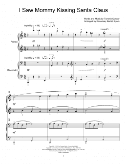 page one of I Saw Mommy Kissing Santa Claus (Piano Duet)