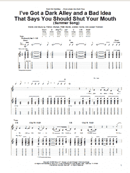 page one of I've Got A Dark Alley And A Bad Idea That Says You Should Shut Your Mouth (Summer Song) (Guitar Tab)