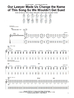 page one of Our Lawyer Made Us Change The Name Of This Song So We Wouldn't Get Sued (Guitar Tab)