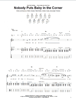 page one of Nobody Puts Baby In The Corner (Guitar Tab)
