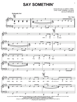 page one of Say Somethin' (Piano, Vocal & Guitar Chords (Right-Hand Melody))