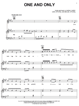 page one of One And Only (Piano, Vocal & Guitar Chords (Right-Hand Melody))