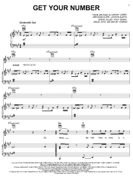 page one of Get Your Number (Piano, Vocal & Guitar Chords (Right-Hand Melody))