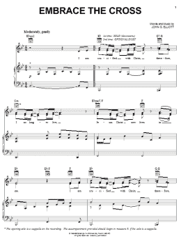 page one of Embrace The Cross (Piano, Vocal & Guitar Chords (Right-Hand Melody))