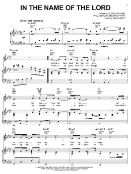 page one of In The Name Of The Lord (Piano, Vocal & Guitar Chords (Right-Hand Melody))