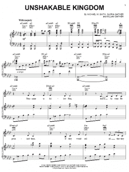 page one of Unshakable Kingdom (Piano, Vocal & Guitar Chords (Right-Hand Melody))