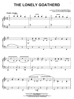 page one of The Lonely Goatherd (from The Sound of Music) (Piano Solo)
