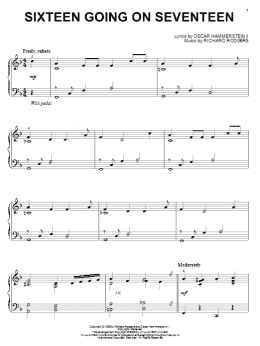 page one of Sixteen Going On Seventeen (from The Sound of Music) (Piano Solo)