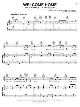 page one of Welcome Home (Piano, Vocal & Guitar Chords (Right-Hand Melody))