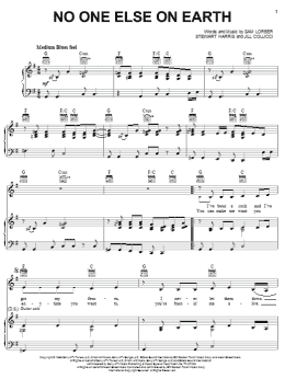 page one of No One Else On Earth (Piano, Vocal & Guitar Chords (Right-Hand Melody))