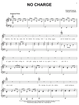 page one of No Charge (Piano, Vocal & Guitar Chords (Right-Hand Melody))