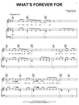page one of What's Forever For (Piano, Vocal & Guitar Chords (Right-Hand Melody))