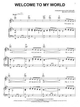 page one of Welcome To My World (Piano, Vocal & Guitar Chords (Right-Hand Melody))