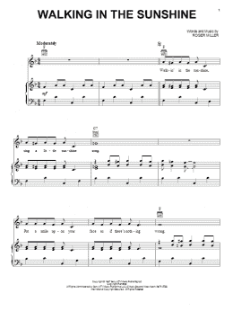 page one of Walking In The Sunshine (Piano, Vocal & Guitar Chords (Right-Hand Melody))