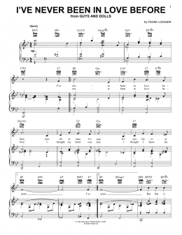 page one of I've Never Been In Love Before (Piano, Vocal & Guitar Chords (Right-Hand Melody))
