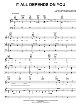 page one of It All Depends On You (Piano, Vocal & Guitar Chords (Right-Hand Melody))