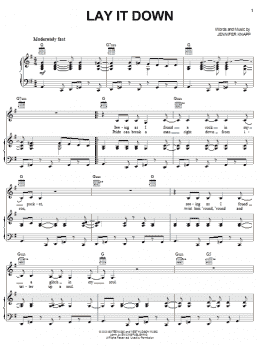page one of Lay It Down (Piano, Vocal & Guitar Chords (Right-Hand Melody))