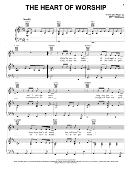 page one of The Heart Of Worship (Piano, Vocal & Guitar Chords (Right-Hand Melody))