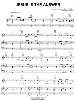 page one of Jesus Is The Answer (Piano, Vocal & Guitar Chords (Right-Hand Melody))
