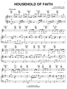 page one of Household Of Faith (Piano, Vocal & Guitar Chords (Right-Hand Melody))
