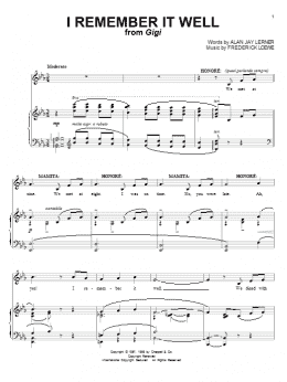 page one of I Remember It Well (Piano & Vocal)