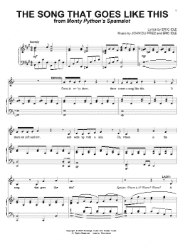 page one of The Song That Goes Like This (from Monty Python's Spamalot) (Piano & Vocal)