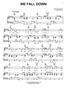 page one of We Fall Down (Piano, Vocal & Guitar Chords (Right-Hand Melody))