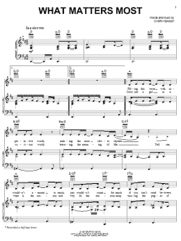page one of What Matters Most (Piano, Vocal & Guitar Chords (Right-Hand Melody))